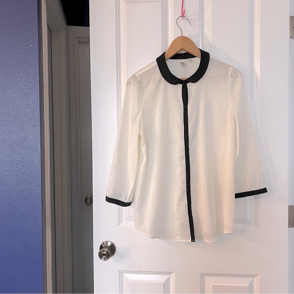14th Union white long sleeve button shirt.